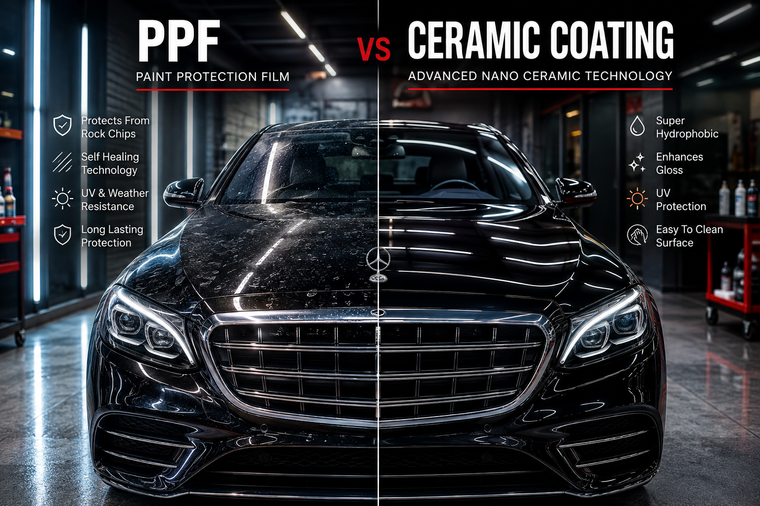 You are currently viewing PPF vs Ceramic Coating Dubai: Which Is Better for Cars?(Guide 2026)
