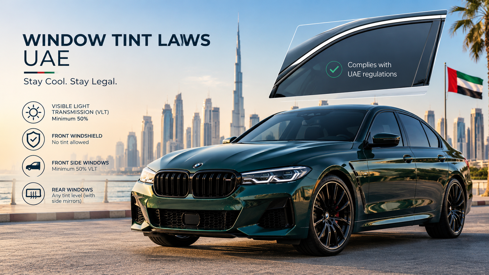 You are currently viewing Window Tint Laws UAE: 7 Essential Rules to Avoid Fines